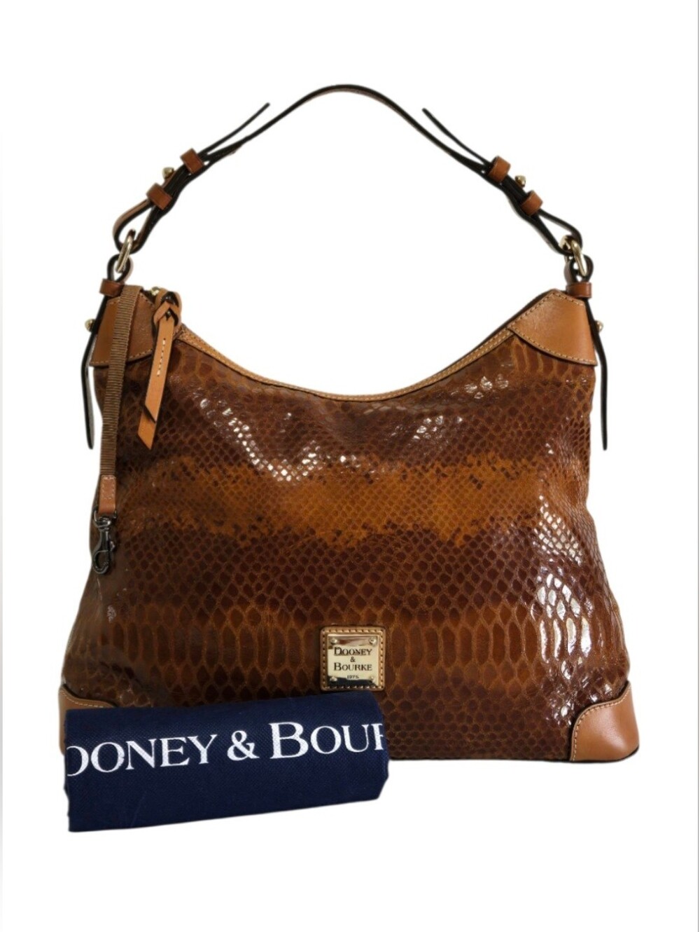 Dooney & Bourke Erica Snake-Embossed Leather Hobo Shoulder Bag